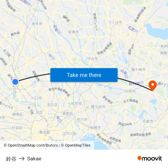 鈴谷 to Sakae map