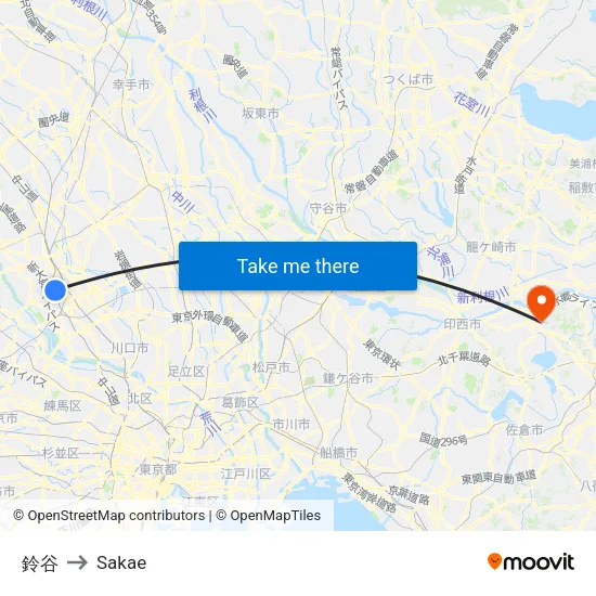 鈴谷 to Sakae map