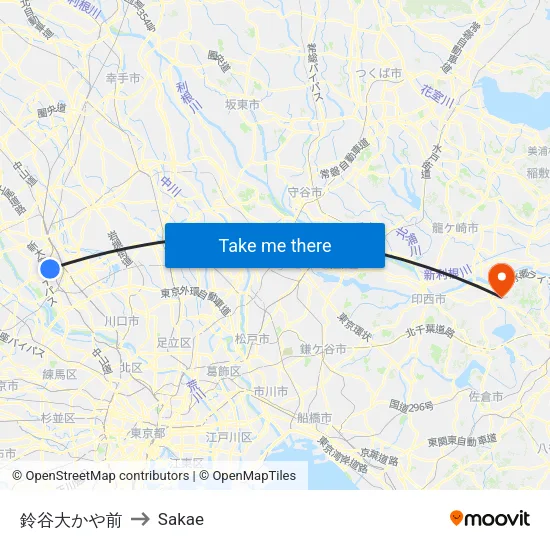 鈴谷大かや前 to Sakae map