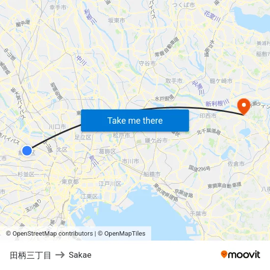 田柄三丁目 to Sakae map