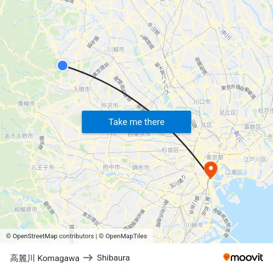 高麗川 Komagawa to Shibaura map