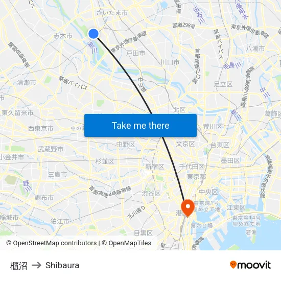 櫃沼 to Shibaura map