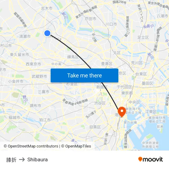 膝折 to Shibaura map