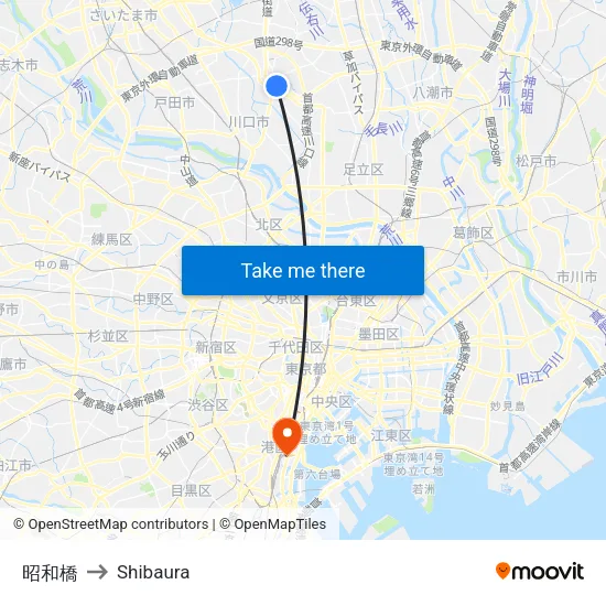 昭和橋 to Shibaura map