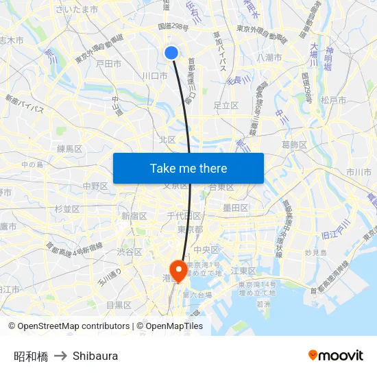 昭和橋 to Shibaura map
