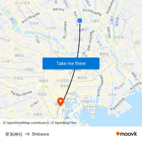 Soka Shrine to Shibaura map