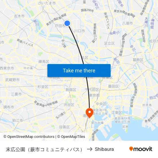 末広公園（蕨市コミュニティバス） to Shibaura map