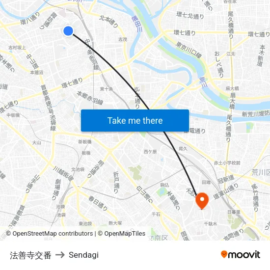法善寺交番 to Sendagi map