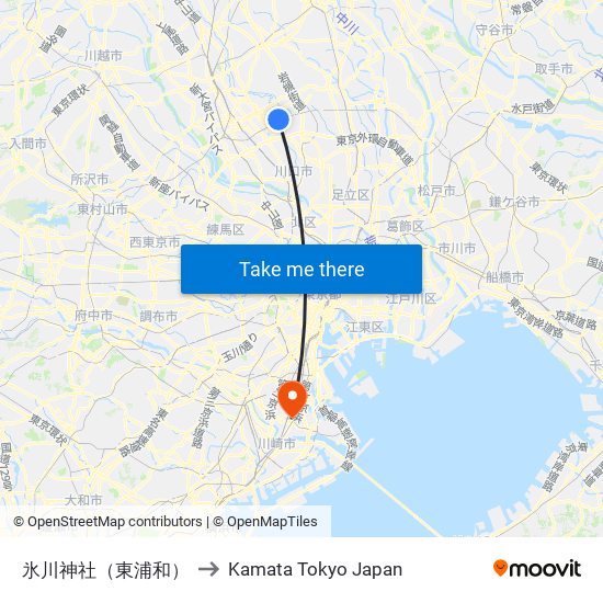 氷川神社（東浦和） to Kamata Tokyo Japan map