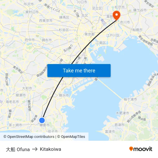 大船 Ofuna to Kitakoiwa map