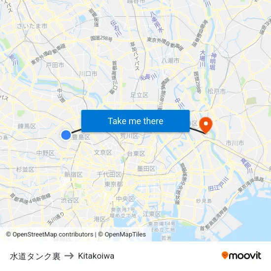 Water Tank Back to Kitakoiwa map
