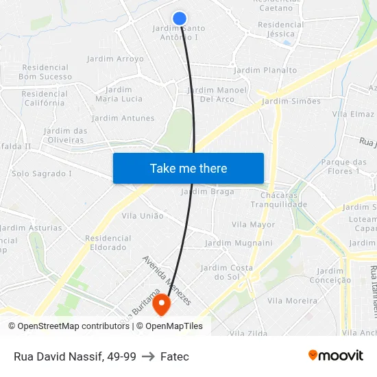 Rua David Nassif, 49-99 to Fatec map