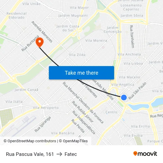 Rua Pascua Vale, 161 to Fatec map