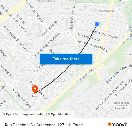 Rua Paschoal De Crescenzo, 127 to Fatec map