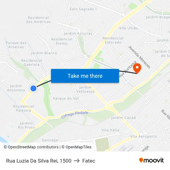 Rua Luzia Da Silva Rei, 1500 to Fatec map