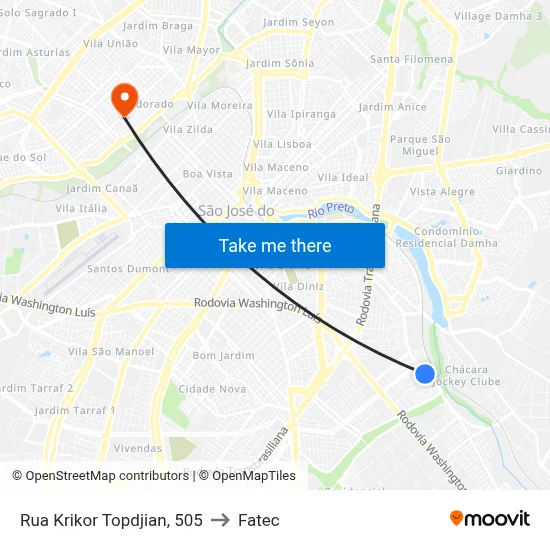 Rua Krikor Topdjian, 505 to Fatec map
