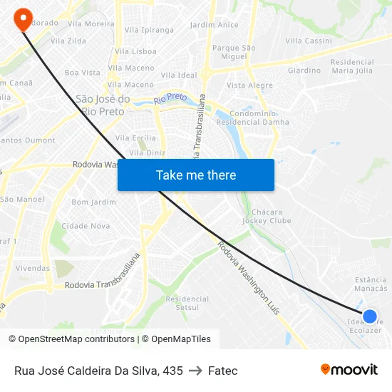 Rua José Caldeira Da Silva, 435 to Fatec map
