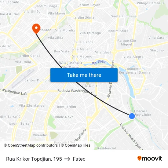 Rua Krikor Topdjian, 195 to Fatec map
