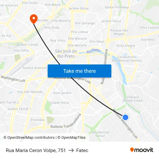 Rua Maria Ceron Volpe, 751 to Fatec map