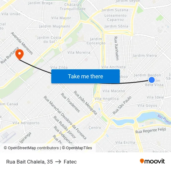 Rua Bait Chalela, 35 to Fatec map