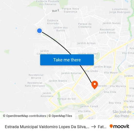 Estrada Municipal Valdomiro Lopes Da Silva, 20 to Fatec map