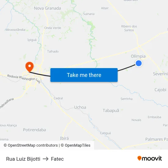 Rua Luiz Bijotti to Fatec map