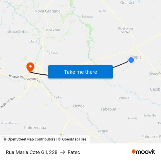 Rua Maria Cote Gil, 228 to Fatec map