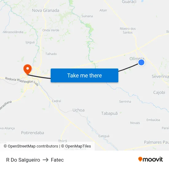 R Do Salgueiro to Fatec map