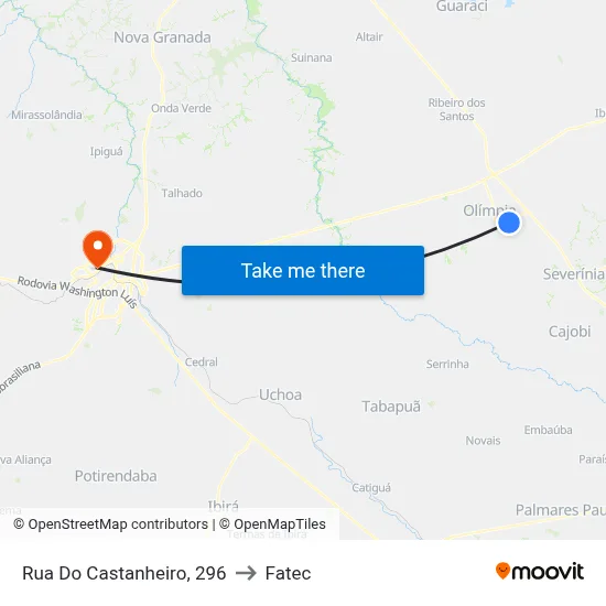Rua Do Castanheiro, 296 to Fatec map