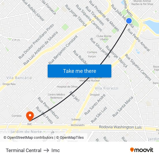 Terminal Central to Imc map