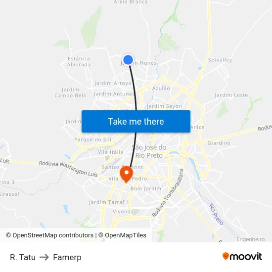 R. Tatu to Famerp map