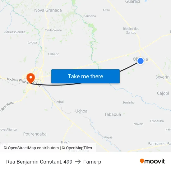 Rua Benjamin Constant, 499 to Famerp map