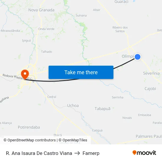 R. Ana Isaura De Castro Viana to Famerp map