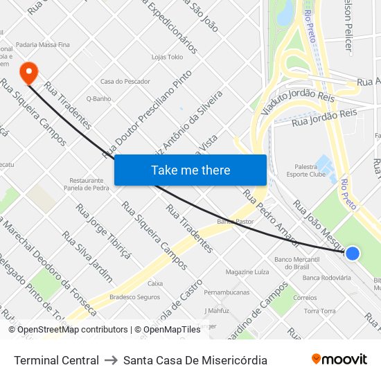 Terminal Central to Santa Casa De Misericórdia map