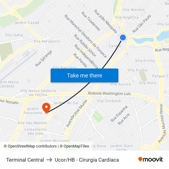 Terminal Central to Ucor/HB - Cirurgia Cardíaca map