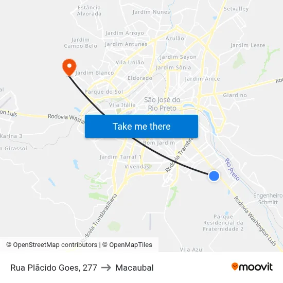 Rua Plãcido Goes, 277 to Macaubal map
