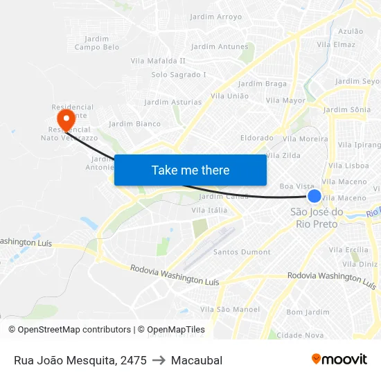 Rua João Mesquita, 2475 to Macaubal map