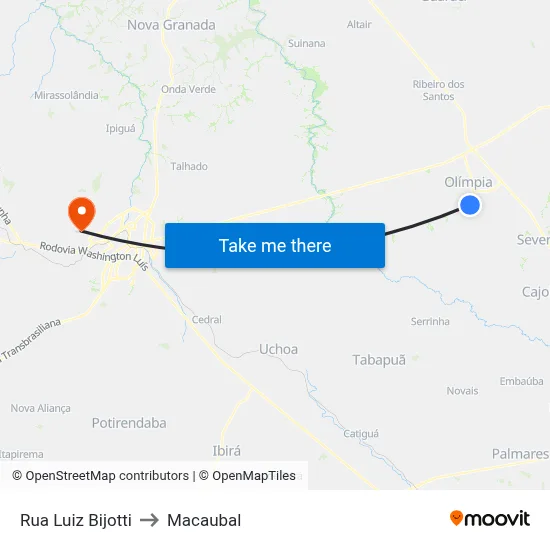 Rua Luiz Bijotti to Macaubal map