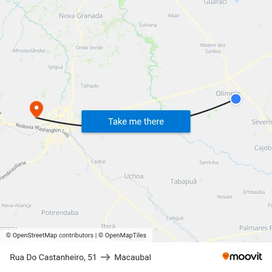Rua Do Castanheiro, 51 to Macaubal map