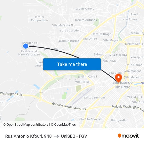 Rua Antonio Kfouri, 948 to UniSEB - FGV map