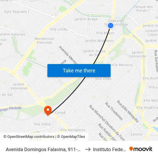 Avenida Domingos Falavina, 911-981 to Instituto Federal map