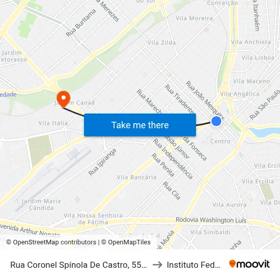 Rua Coronel Spínola De Castro, 55-155 to Instituto Federal map