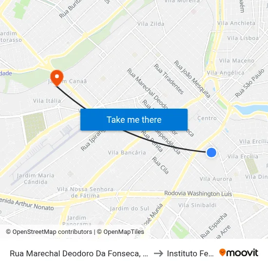 Rua Marechal Deodoro Da Fonseca, 3530-3538 to Instituto Federal map