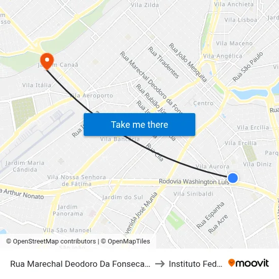 Rua Marechal Deodoro Da Fonseca, 4472 to Instituto Federal map