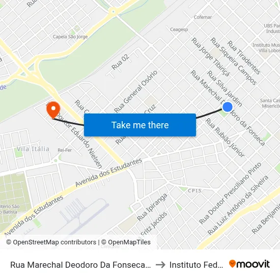 Rua Marechal Deodoro Da Fonseca, 1761 to Instituto Federal map