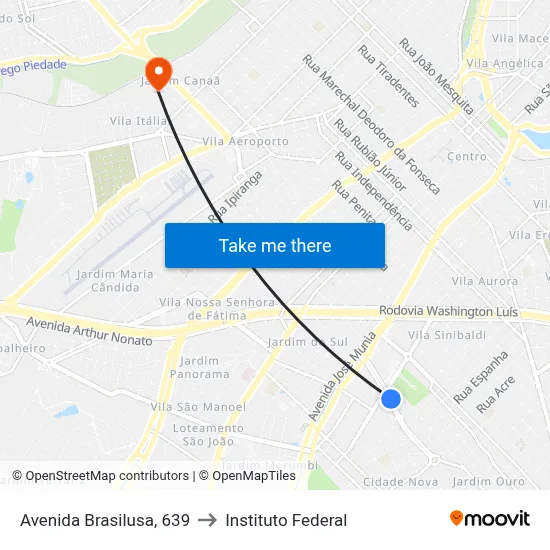 Avenida Brasilusa, 639 to Instituto Federal map