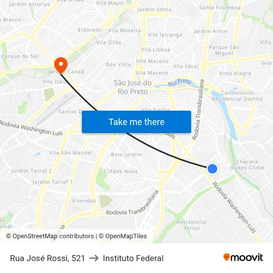 Rua José Rossi, 521 to Instituto Federal map