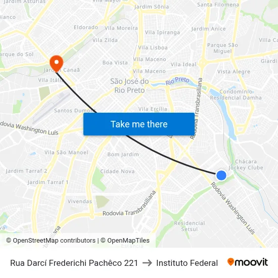 Rua Darcí Frederichi Pachêco 221 to Instituto Federal map