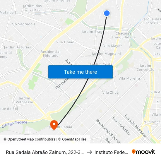 Rua Sadala Abraão Zainum, 322-340 to Instituto Federal map