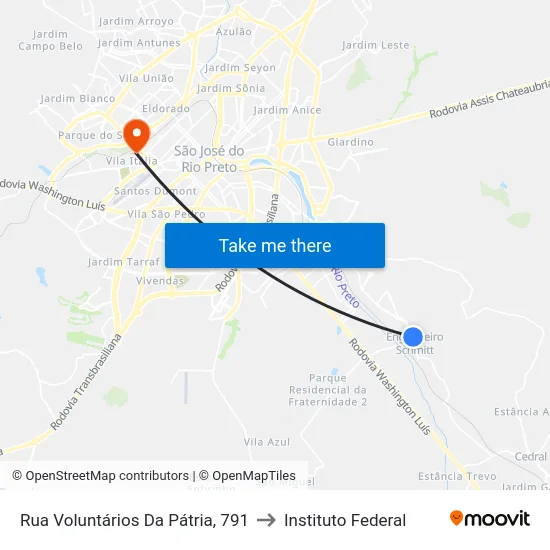 Rua Voluntários Da Pátria, 791 to Instituto Federal map